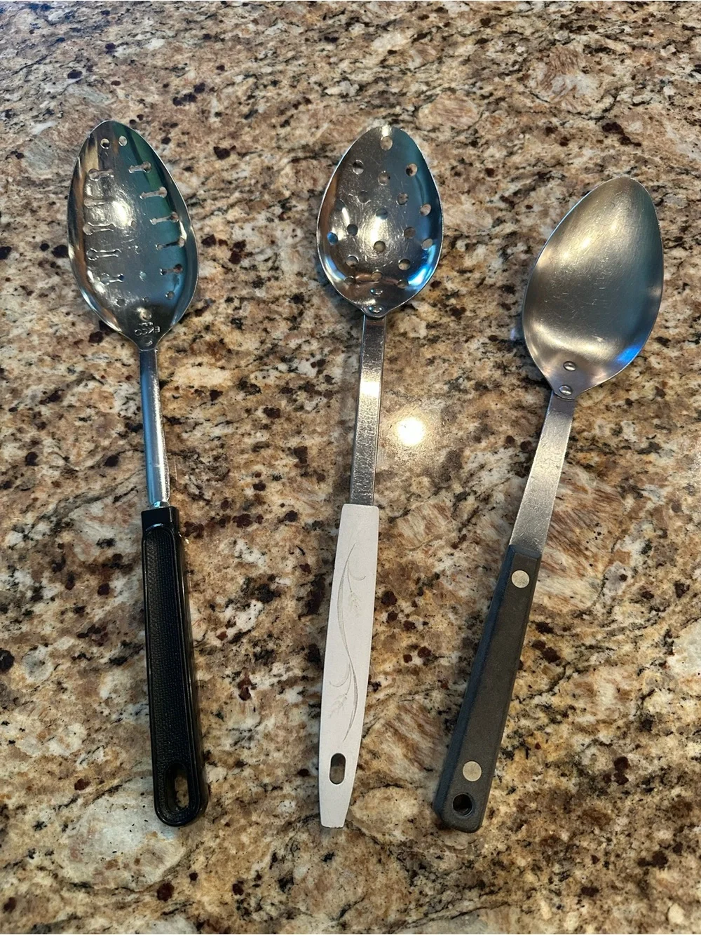 Set of 3 Vintage Serving Spoons 1970’s Brands EKCO and Flint
